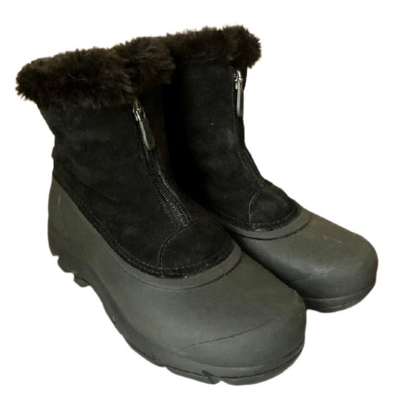 Sorel Waterproof Snow Angel Insulated Leather/Faux Fur Zip Boots - 7 - Picture 3 of 13